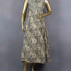 Elegant Ethnic Gown/Dress | Floral Printed Flared | Green | DD0197