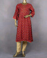 Ethnic Floral Printed Kurta | Maroon | DD0201