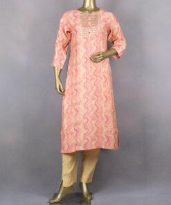 Ethnic Geometrical Printed Kurta | Pink | DD0203