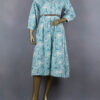 Printed Dress With Belt | Blue | FG0005