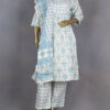 Pure Cotton Salwar Suit | White & Blue | YT0004