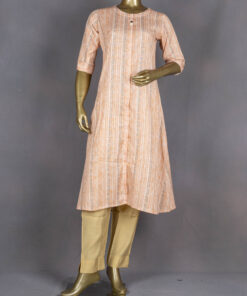 Ethnic Linen Kurti | Beige | DD0020