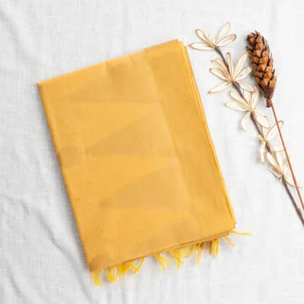 Beautiful Silk Cotton Saree | Yellow | LX0010