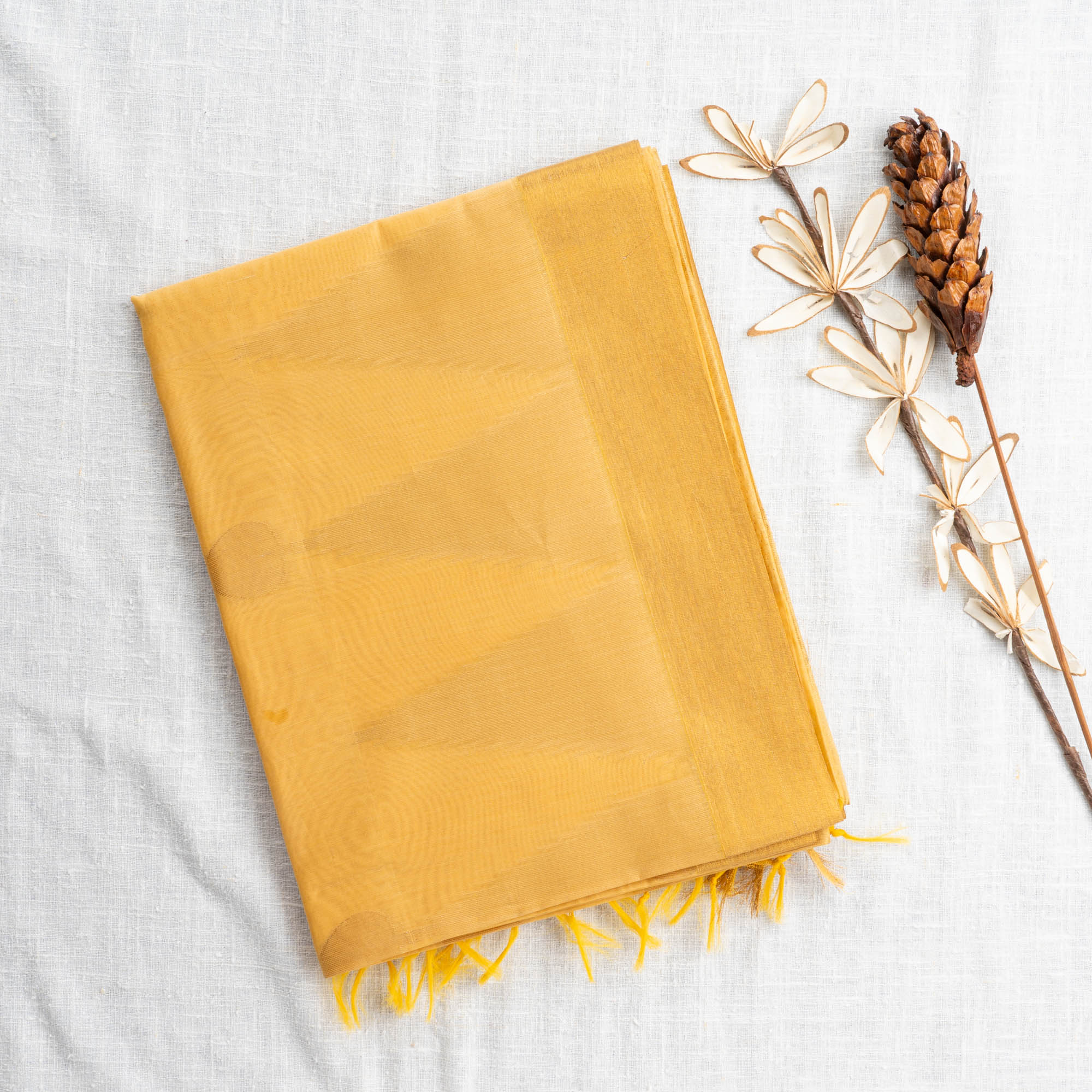 Beautiful Silk Cotton Saree | Yellow | LX0010