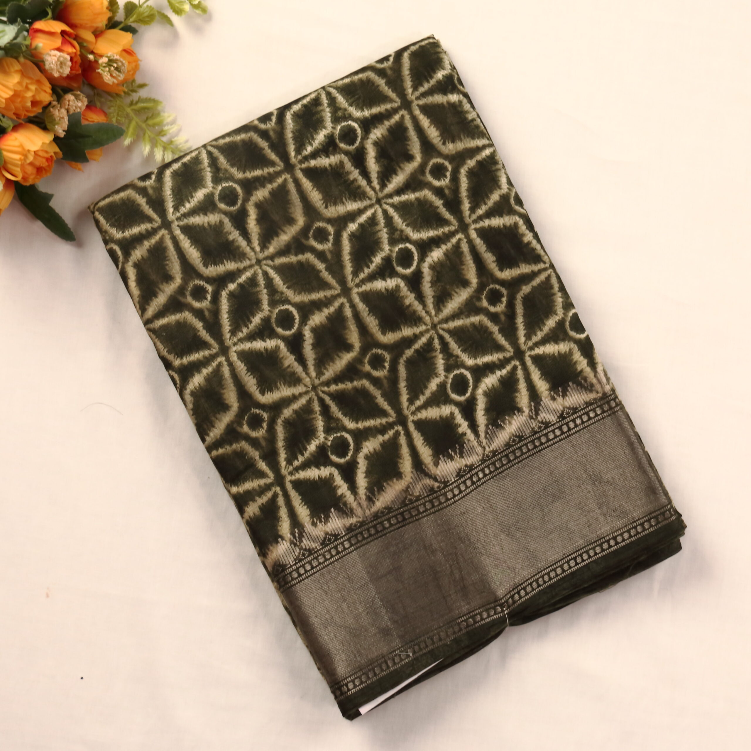 Authentic Art Silk Saree | Green | PX0108