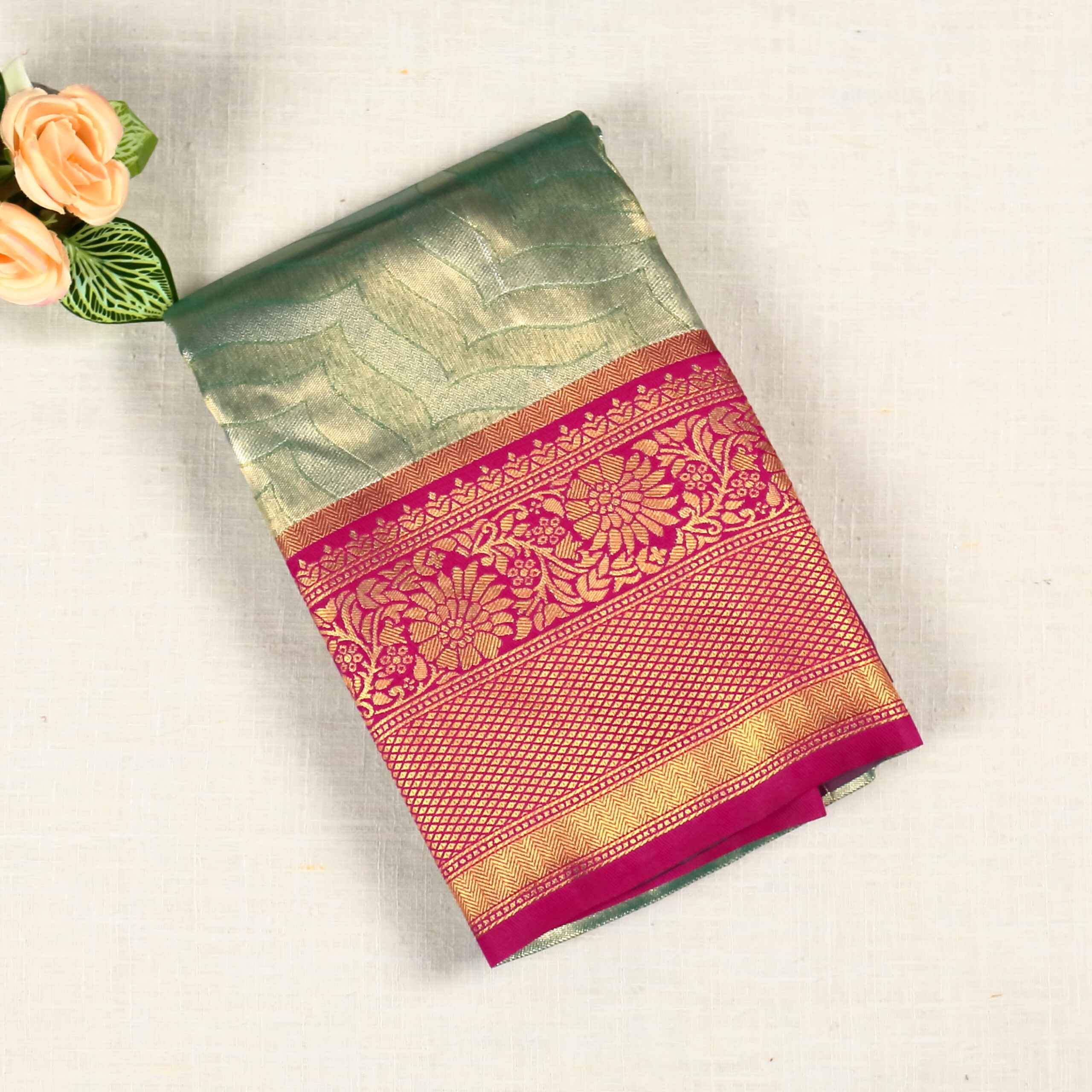 Tissue Silk Saree | Green | OW0001