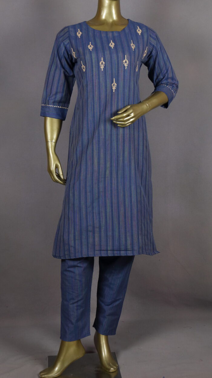 Rayon Kurta Pant Sets | Navy Blue | MB0009