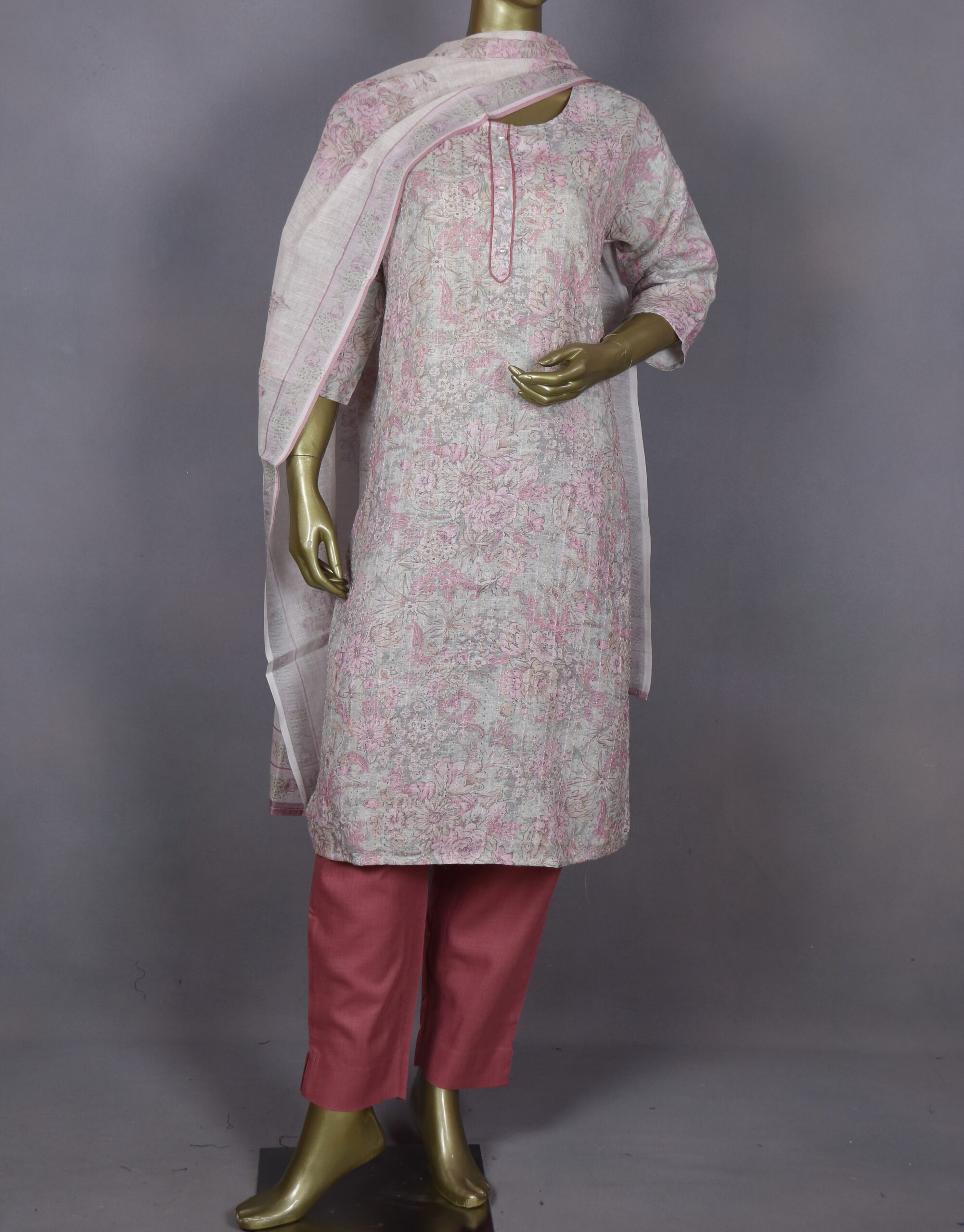 Creative Cotton Salwar Suits | Pink | AB0007
