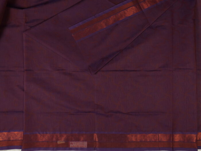 Embossed Cotton Saree | Violet | LX0013