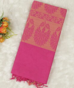 Embossed Cotton Saree | Pink | LX0014