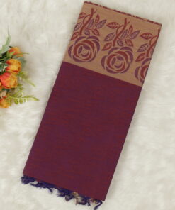 Embossed Cotton Saree | Violet | LX0014