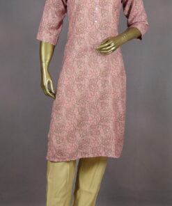 Cotton Straight Kurti | Pink | MB0008