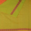 Embossed Cotton Saree | Orange | LX0014