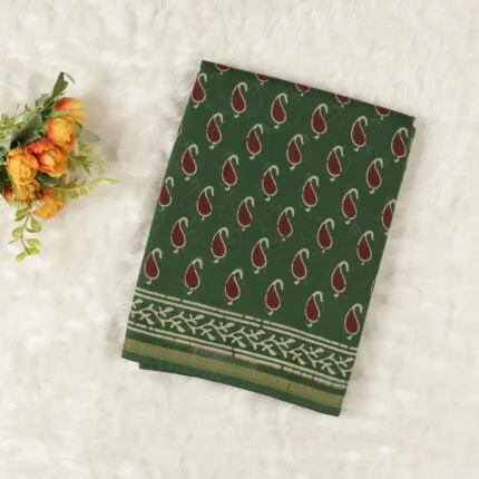 Pure Cotton Saree | Green | 105923
