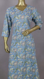 Angrakha Cotton Kurti | Blue | PM0003