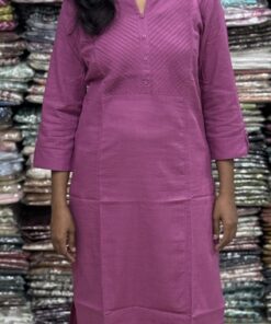 Beautiful cotton plain kurti with yoke patterns and decorative buttons. Perfect choice for casual wear. 