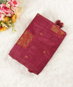 Beautiful Matka Silk Saree | Dark Pink | KV0019