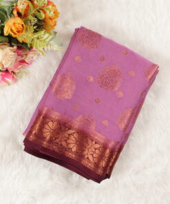 Beautiful Crape Butta Silk Saree | Purple | KV0006