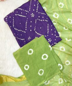     Pure Cotton Material crushed Bandhini prints with bottom and dupatta. 