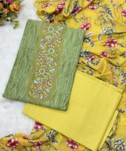 pure cotton material has sequins, embroidery with beautiful designs