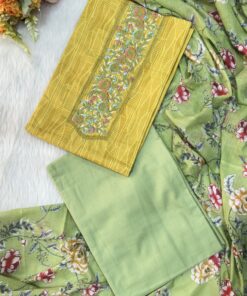 pure cotton material has  embroidery with beautiful designs