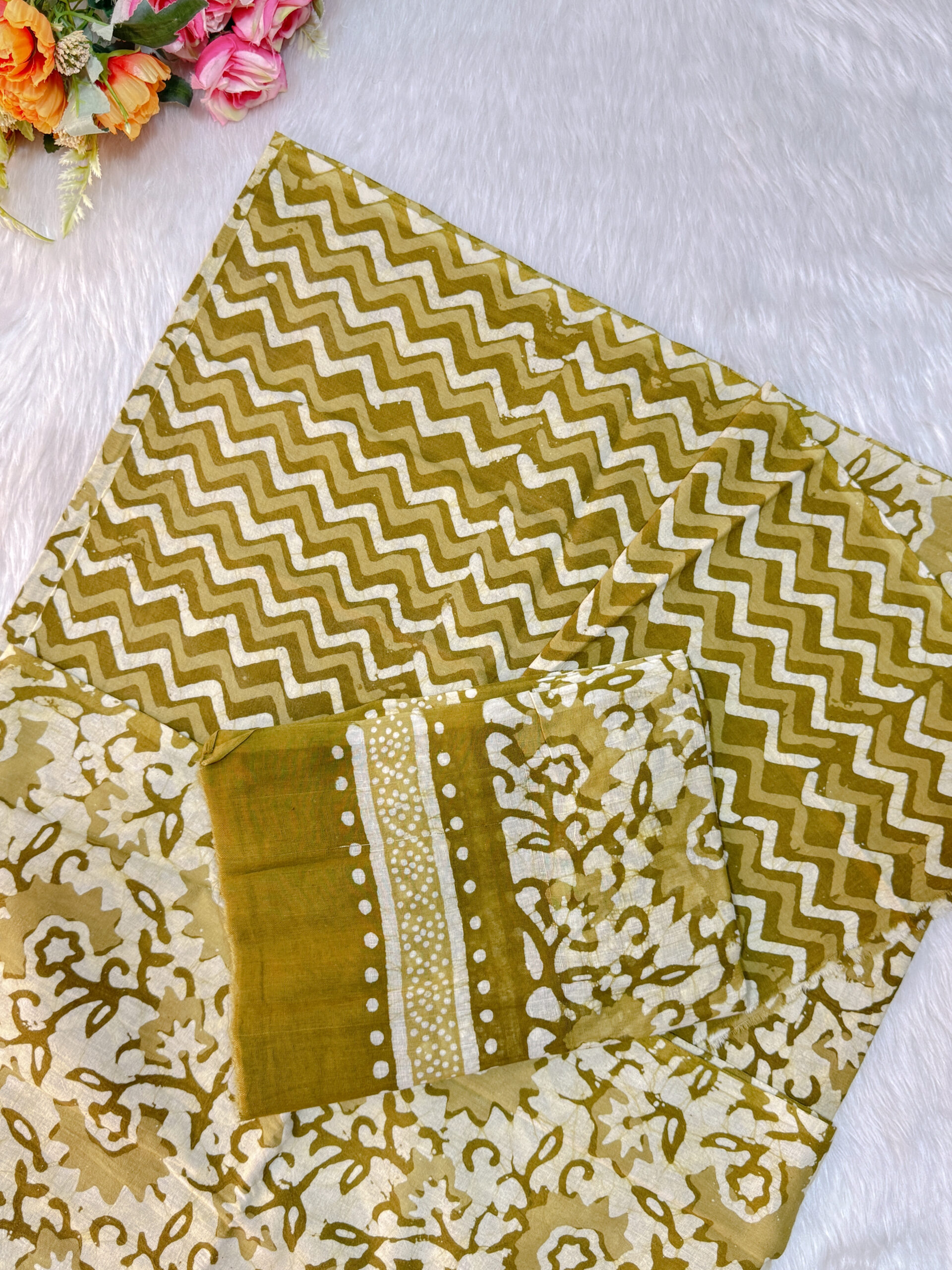  Pure Cotton Material with bottom and dupatta. 