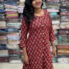 Beautiful printed cotton kurti with non functional button plackets. Perfect choice for casual wear. 