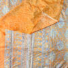 Beautiful crepe silk saree with floral designs with contrast  blouse.