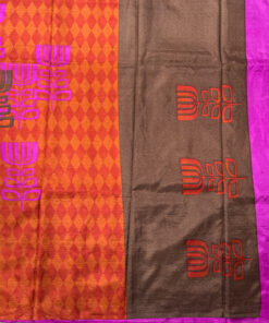 Beautiful crepe silk saree with multicolour designs with  blouse.