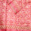 Beautiful cotton saree with floral designs with small zari border and  running blouse.