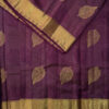 Beautiful tussar cotton saree with leaf design and golden zari border with running blouse.