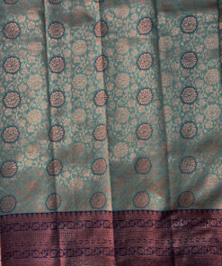 Beautiful silk saree with floral zari weaves and stones comes with contrast border, blouse and pallu.