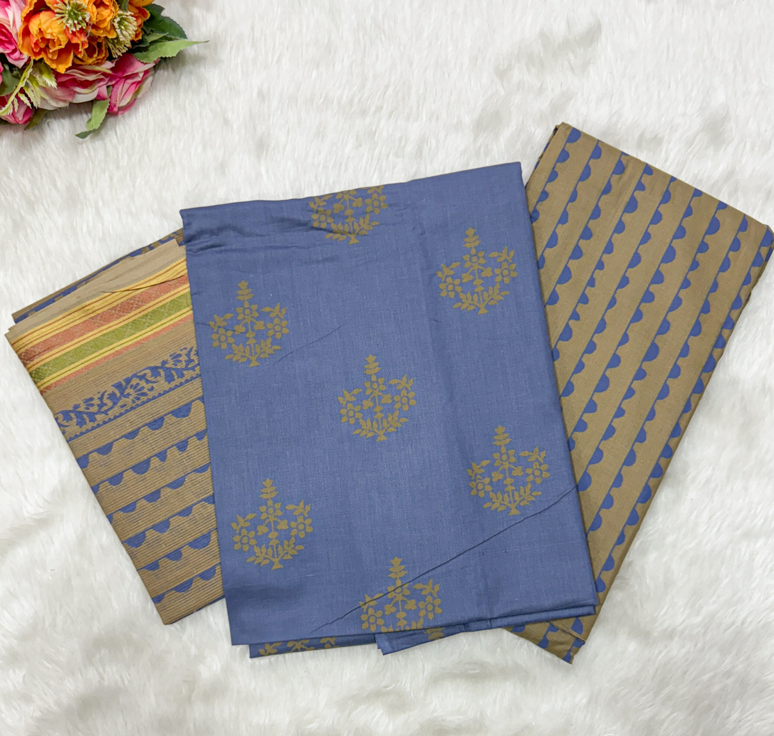 Pure Cotton Material with pant and dupatta