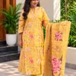 Angrakha Linen Salwar Set for women