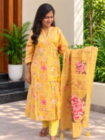 Angrakha Linen Salwar Set for women