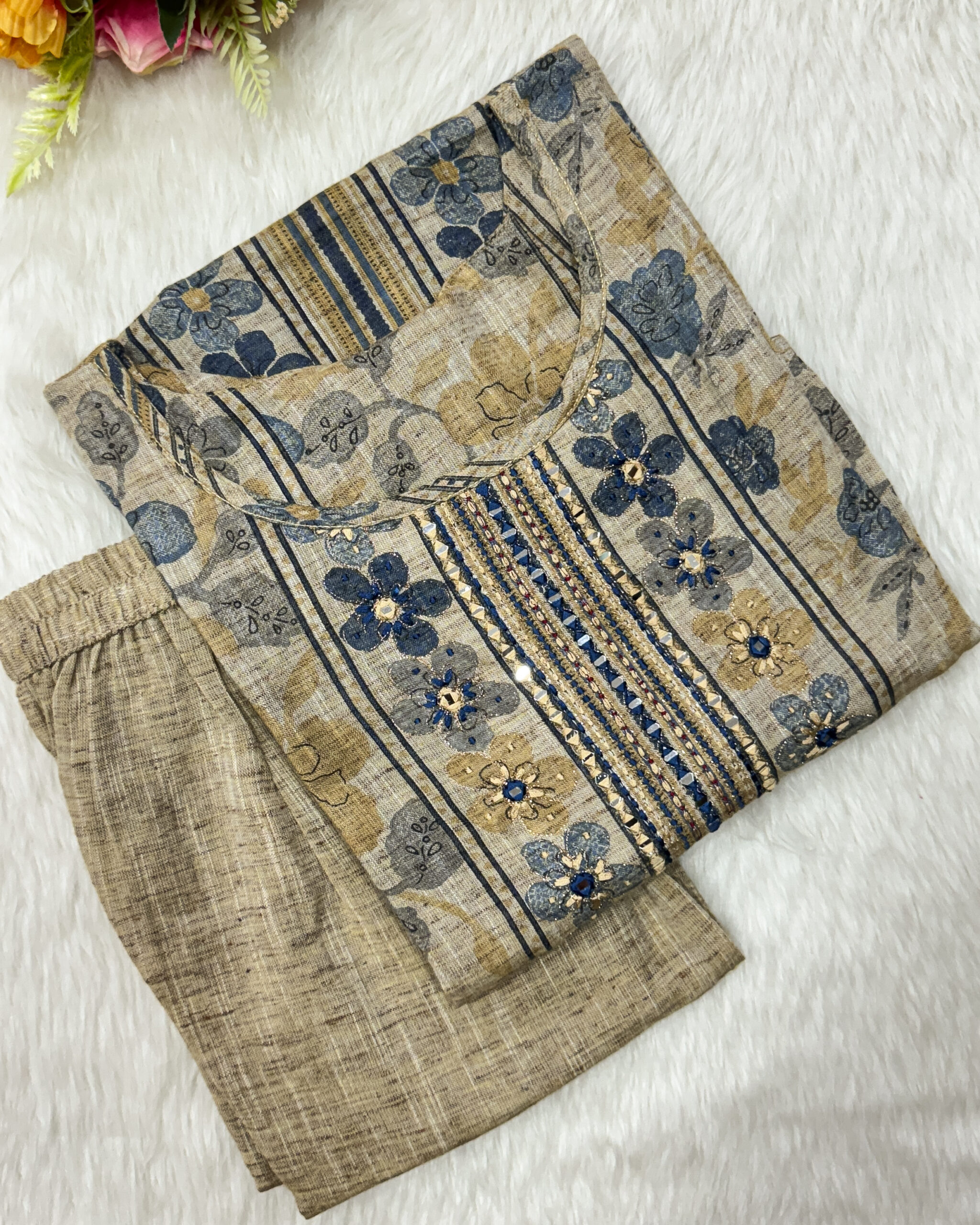 Wonderful Cotton Kurta Pant Set