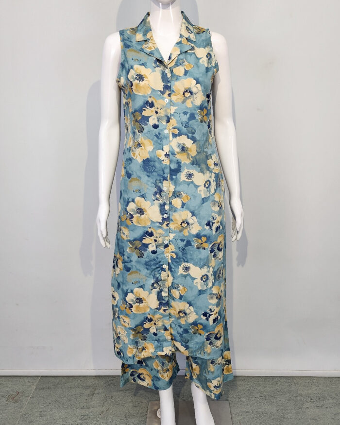 Beautiful Rayon Cotton Kurta Pant Set