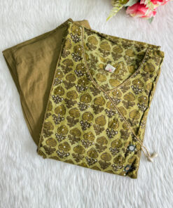 Fantastic Angrakha Cotton Kurta Pant Set