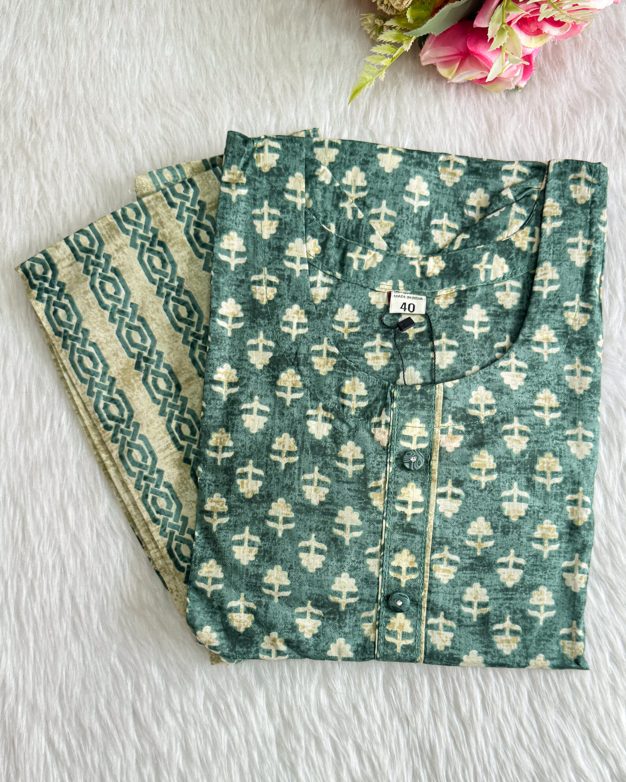 Wonderful Cotton Kurta Pant Set