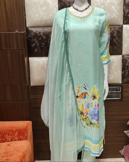 Elegant Pure Muslin Salwar Set