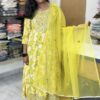 Party Wear Rayon Salwar Set | Lemon Yellow | SC0010