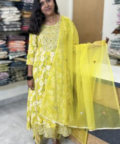 Party Wear Rayon Salwar Set | Lemon Yellow | SC0010