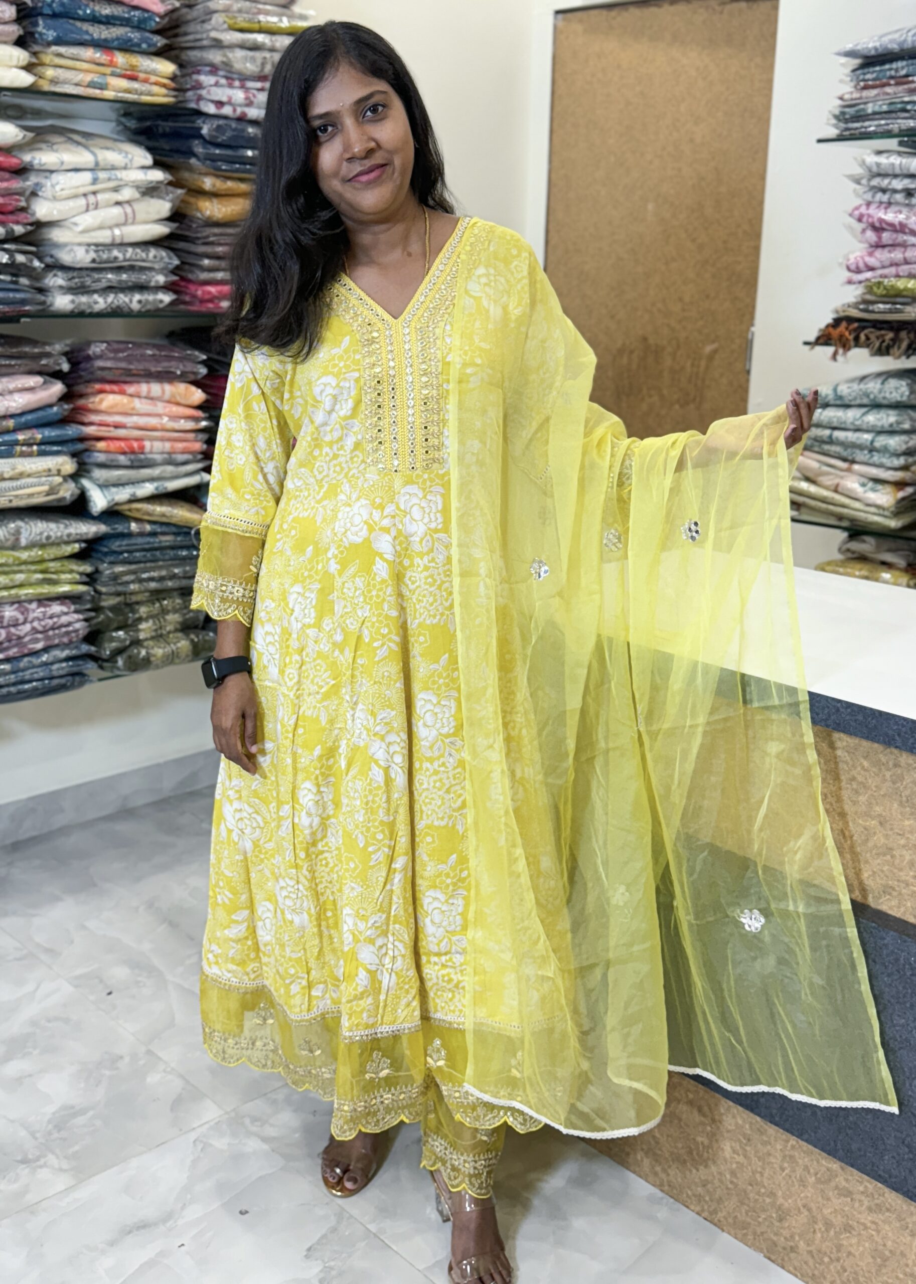 Designer Rayon Salwar Set | Yellow |