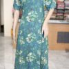 Regular Wear Cotton Gown | Green | JY0023A