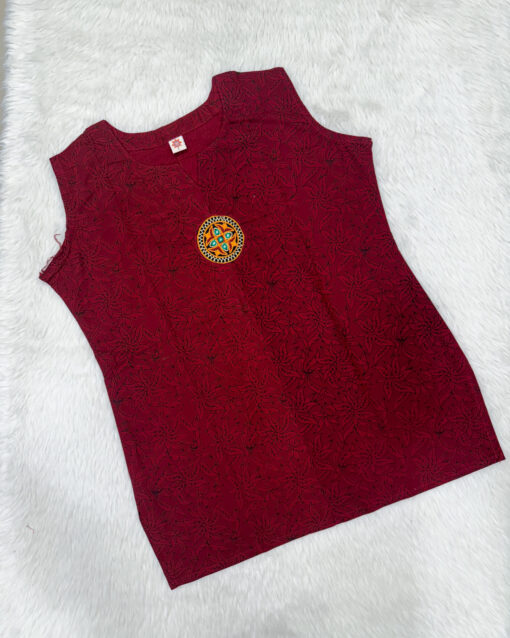 Casual Wear Cotton Short Top | Maroon | 10