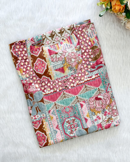 Traditional Wear Muslin Kurti | Multicolor | DD0265