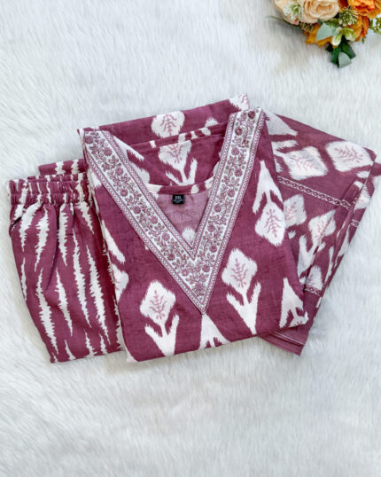 Regular Wear Cotton Salwar Set | Onion | MC2596B