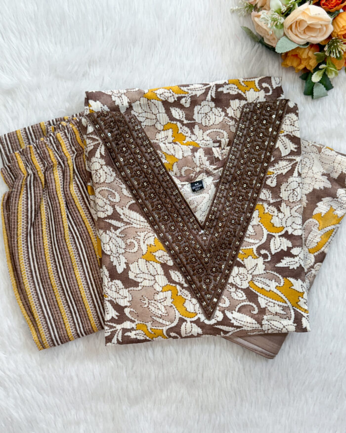 Regular Wear Cotton Salwar Set | Mustard | MC0092