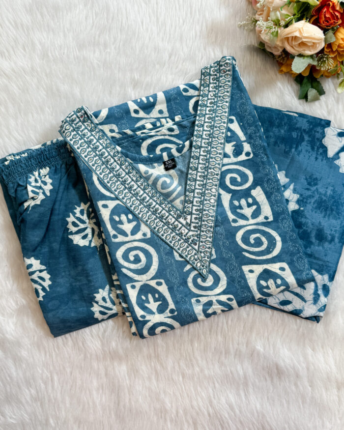 Regular Wear Cotton Salwar Set | Blue | MC2528A