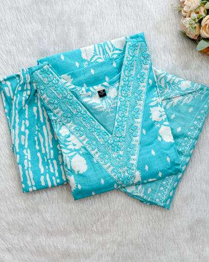 Regular Wear Cotton Salwar Set | Blue | MC2275B
